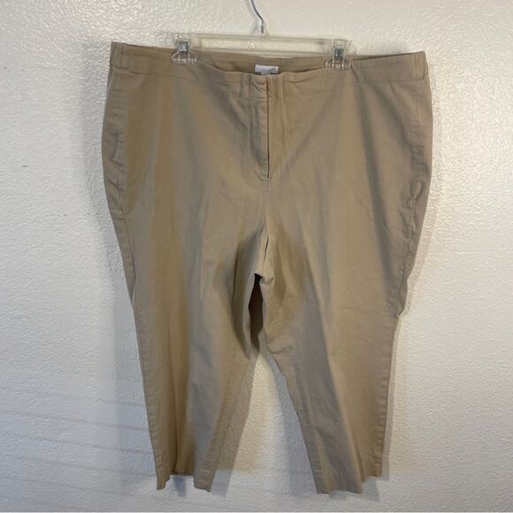 J. Jill Cotton Stretch Cropped Pants Beige Plus Size 22 - Picture 1 of 8